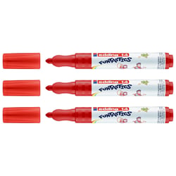 Lot de 3 feutres de coloriage pointe ronde 3 mm - EDDING - Rouge - FUNTASTICS