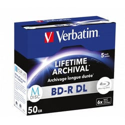 Verbatim M-Disc - 5 x BD-R DL - 50 Go 6x - argent mat