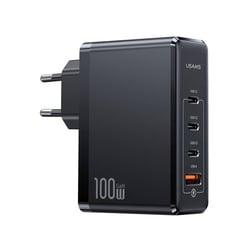 Usams Chargeur Secteur 3 USB-C / 1 USB-A 100W GaN PD 3.0 Ultra Rapide Noir