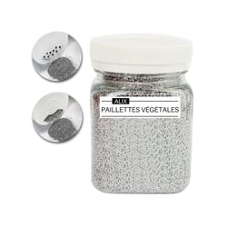 Paillettes - Argent - Biodégradable - Végétal - Loisirs créatifs - Carterie - Pot 35g