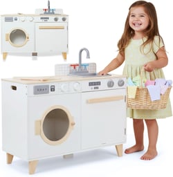 Cuisine Enfant - Mamabrum -  Buanderie Bois, Lave-linge, Évier et Accessoires, 73,5*29*67 cm