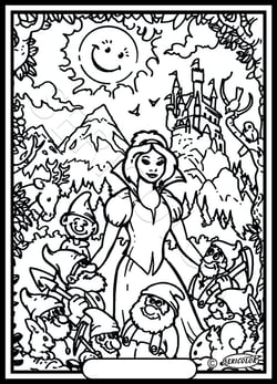 Tableau velours a colorier Blanche neige Sericolor