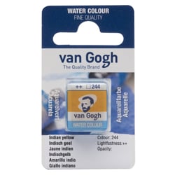 Peinture aquarelle van Gogh godet jaune indien 244