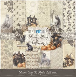 Pochette de 12 feuilles recto verso Bloody Mary Paper for you