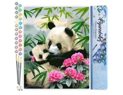 Peinture par Numéro Figured'Art - Pandas Géants - Kit de Loisir Créatif DIY Numéro d'Art Complet - 40x50cm sans châssis en bois