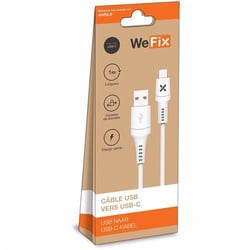 Câble d'alimentation Wefix - Plastique - Blanc - 1 m
