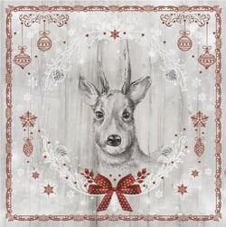 Lot de 4 serviettes en papier découpage collage 33 cm SHABBY WOOD