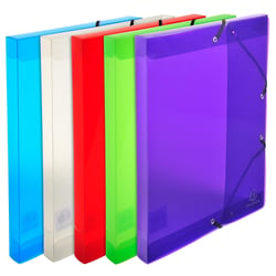 Boite de classement Exabox en polypropylène - dos 25mm - Crystal Colours - A4 - Couleurs assorties - x 8 - Exacompta