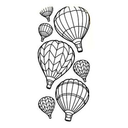 1 planche de stickers autocollants peel off doré MONGOLFIERE 5921