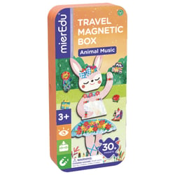MierEdu BOÎTE DE PUZZLE MAGNÉTIQUE voyage: ANIMAUX 9x3,3x20,3cm, contient 2  scènes et plus de 30 pièces de puzzle magnétiques, dans une boîte en métal, 3+