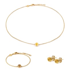 Collier, bracelet et boucles d'oreilles Aurora en pierres Citrine - Sloya