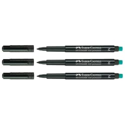 Lot de 3 marqueurs permanents pointe moyenne - FABER-CASTELL - Noir - MULTIMARK