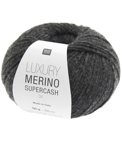 Luxury Merino Supercash DK – Laine mérinos & cachemire d’exception – Rico Design - Pour tricots élégants, doux & intemporels 06 Anthracite