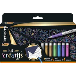 Coffret de 7 marqueurs - Permanents - Kit créatifs - BIC - Cartes et enveloppes - Couleurs métalliques