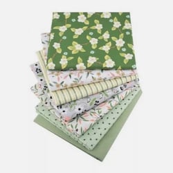 7 coupons tissu patchwork coton couture 40 x 50 cm FLEUR RAYURE 9004