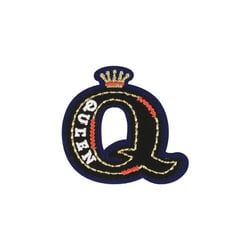 Ecusson thermocollant lettre royale Q Queen 6cm