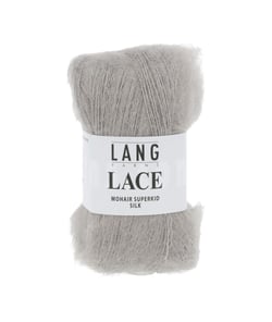 Pelote de Mohair et soie à tricoter LACE - 25 GR - Lang Yarns Gris (26)