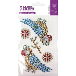 5 STICKERS STRASS THEME PERROQUET 95x155