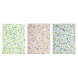 Tissu adhésif coupons fleurs C 15x20 cm 3 pièces