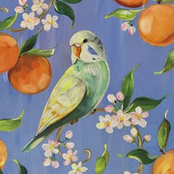 Lot de 4 serviettes en papier découpage collage 33 cm OISEAU PERUCHE ORANGE O 406