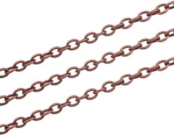 4 mètres de CHAINE TRES FINE metal couleur cuivre 2 x 2 mm - creation bijoux perles