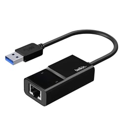 Belkin Adaptateur Réseau USB-A 3.0 vers RJ45 Ethernet 1000 Mbps Noir