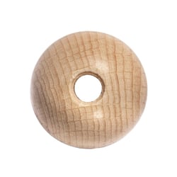 Boules en bois brut, percées, 45mm, forage 8 mm, 2pces