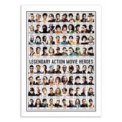 Affiche 50x70 cm - Legendary Action Movie Heroes - Olivier Bourdereau