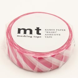 Masking Tape - Rayures magenta - 10 m x 15mm