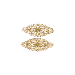 5 embellissements en métal doré ovals