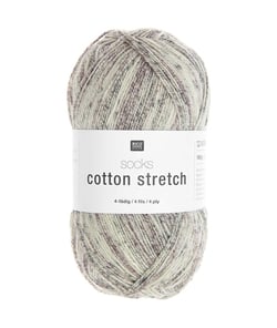 Laine à chaussettes Socks Cotton Stretch 4 fils 100 gr – Confort et élasticité - Rico Design 06 Stone