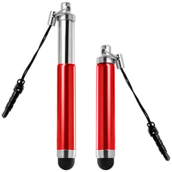 Avizar Stylet Retractable pour écran Tactile Attache Jack 3.5 mm Rouge