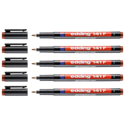Lot de 5 Feutres permanents pointe fine 0,6 mm - EDDING - Marron - 141F