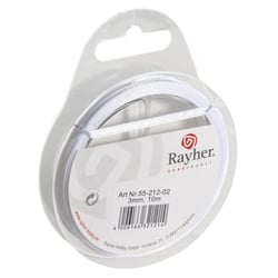 Ruban de satin, 3 mm, rouleau 10 m, blanc