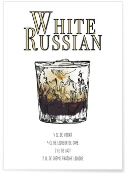 Affiche Cocktail White Russian | A3 : 29,7x42cm