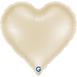 Ballon Aluminium Hélium Coeur Sweetie Satin Crème 37 cm