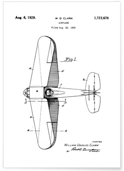 Affiche Brevet Avion | A3 : 29,7x42cm- Imagerie Murale - Encadrement ...