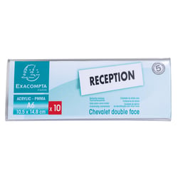 Lot de 10 chevalets double face horizontal A6 - Cristal - x 10 - Exacompta