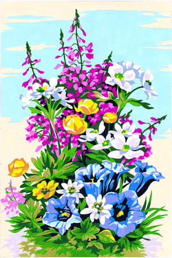Canevas antique Le vase de fleurs 30x40cm
