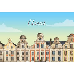 Tableau mural encadré illustration Arras 65x97 cm