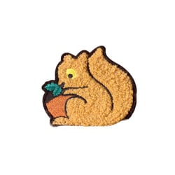 Ecusson thermocollant animaux en chenille écureuil 6,3cm x 4cm