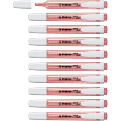 Lot de 10 surligneurs de poche - STABILO SWING COOL - Pointe biseautée 1 - 4 mm - Rouge Orange