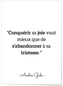 Affiche André Gide 'Conquérir sa joie...' | A3 : 29,7x42cm