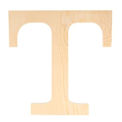 Lettre T - 19 cm - bois - Artemio