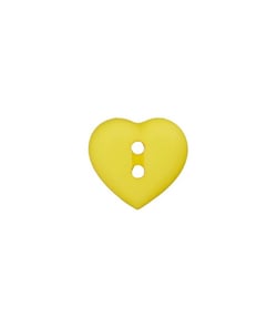 Carte de 4 boutons Coeur 2 trous 12mm - Union Knopf Jaune