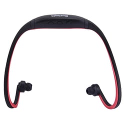 Casque Sport Étanche Sans Fil Bluetooth Avec Emplacement Micro SD Et Mains Libres Rouge YONIS