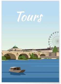 Affiche ville de Tours 5 | A3 : 29,7x42cm
