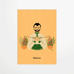 Carte postale - Marine Laurent - Balance - 14,8 x 10,5 cm - Made in France