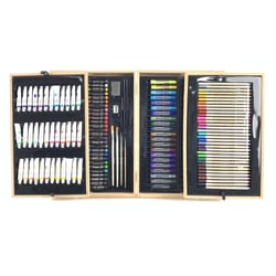 Coffret  peinture coloriage d'art professionnel dans une valise en bois 174 pièces