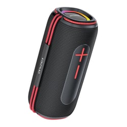 Enceinte Bluetooth Portable RGB Lumières Colorées Son Puissant Étanche IPX5 Noir + Rouge YONIS